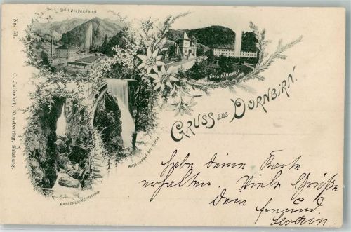 Dornbirn 1898 Villa Hämmerle Güte Wasserfall