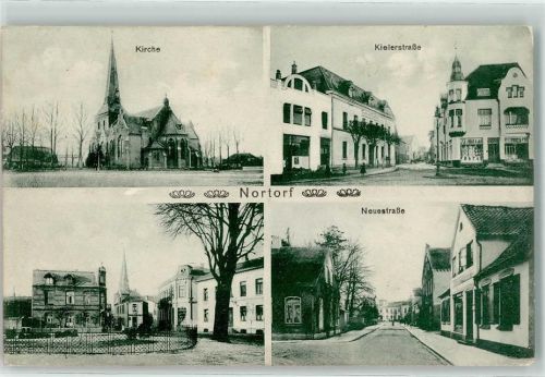 Nortorf 1910 Kirche Kielerstraße Neuestraße