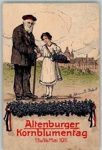 Altenburg 1911 Kornblumentag sign. H. Schmidt Kinderhilfstag