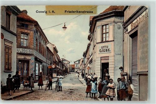 Coswig Friederikenstraße Geschäft Otto Giese Buchbinderei Fahrrad