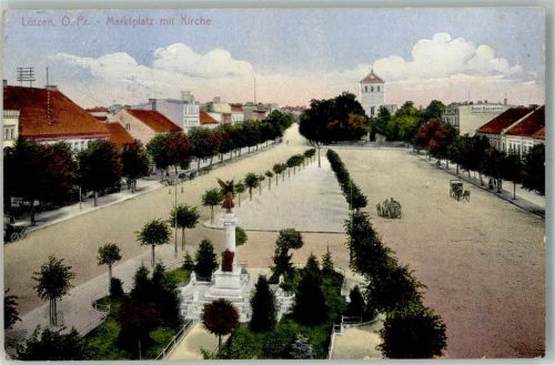 Lötzen 1915 Denkmal Kirche Marktplatz Feldpost WK I