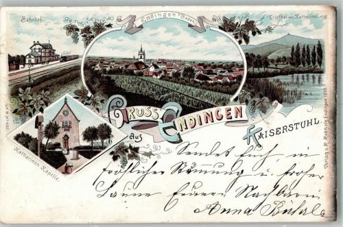 Endingen 1899 Katharien Kapelle Bahnhof Katharienberg Erletal
