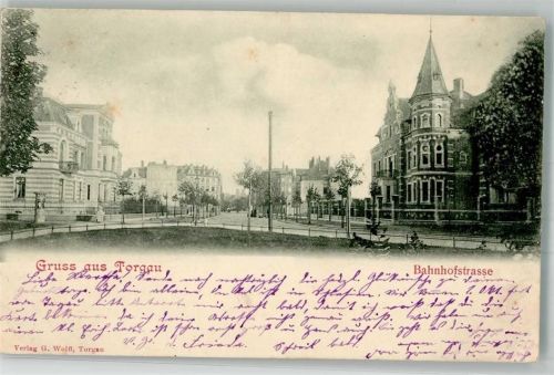 Torgau 1900 Bahnhofstraße Litfaßsäule