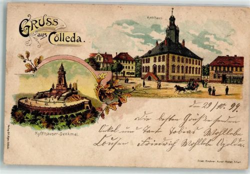 Kölleda 1899 Kyffhäuser-Denkmal Rathaus