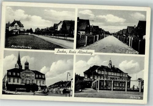 Lucka Bischofsweg Siedlung Marktplatz Marktbrunnen Schule