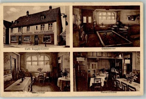 Pfaffenhofen Conditorei-Cafe Guggenbichler Gastraum Billardtisch Klavier Nebenzimmer