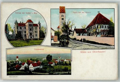 Obenhausen Schloß Graf von Moy An der Kirche Fuhrwerk