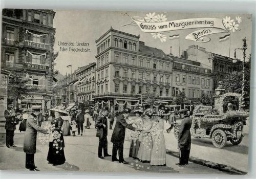 W1000 Berlin Mitte Margeritentag Unter den Linden Verlag A. Schürer Blumentag 1911 Fotomontage AK