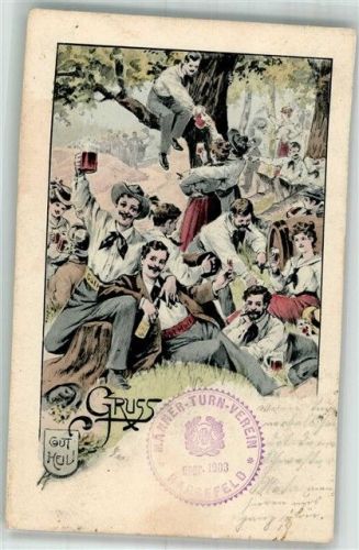 Harsefeld 1906 Turnfest des Männerturnverein Harsefeld Turnerwappen Gut Heil