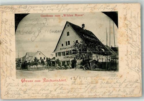 Rückersdorf 1902 Gasthaus zum Wilden Mann