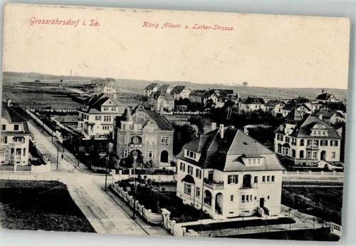 Großröhrsdorf 1918 König Albert-Straße Luther-Straße Villen