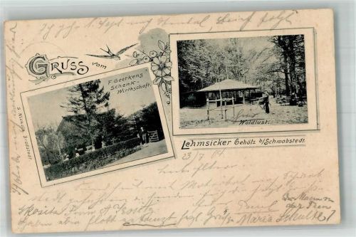 Schwabstedt 1904 Lehmsicker Gehölz Gasthaus Geerken Waldpavillon