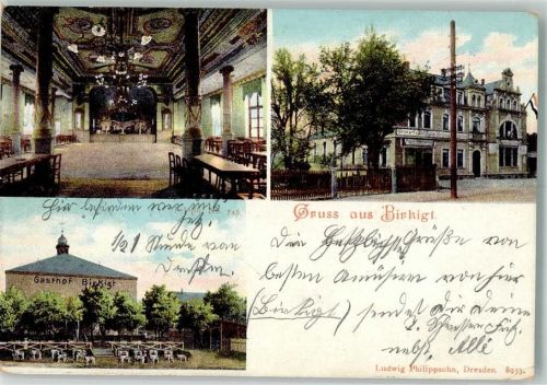 Potschappel 1911 Gasthaus Birkigt Saal Garten