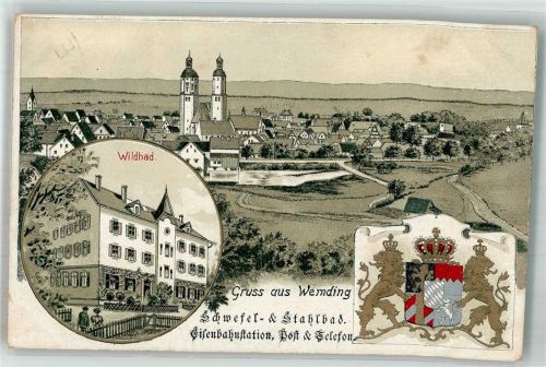 Wemding 1904 Wildbad Kirche St. Emmeram Wappen