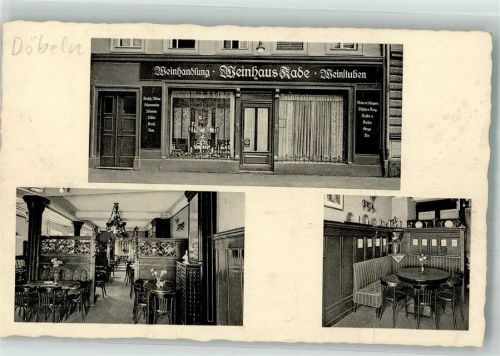 04720 O7300 Döbeln Foto AK Gasthaus Weinhaus Kade Ritterstrasse 13 Weinstube Ecknische