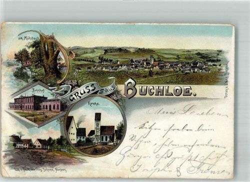 Buchloe 1898 Am Mühlbach Dorfkirche Bahnhof