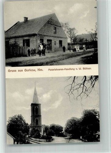Gurkow 1916 Handlung Materialwaren Kirche