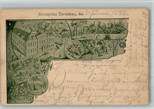 Zwenkau 1896 Vorläufer Druck 1880 - 1889 Lithographie Hotel Kronprinz