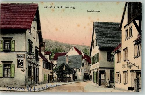 Altensteig Poststraße Emailleschild Gala Peter