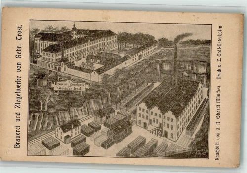 Osterhofen 1917 Brauerei und Ziegelwerk Gebr. Trost Rauchbild J. N. Eckardt