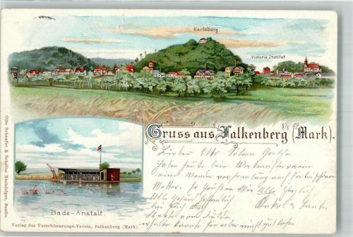 Falkenberg 1909 Karlsburg Victoria-Anstalt Schwimmbad