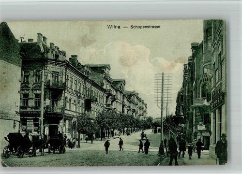 Wilna 1917 Apotheke Geschäft Schopenstrasse Feldpost WK I Nr. 330