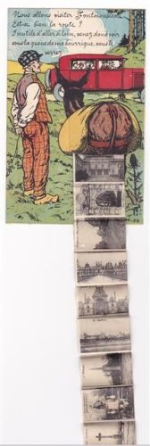 Fontainebleau ausziehbarer Papierstreifen Esel autobus Theatre Porte Medicis Quartier Herm II L'Obelisque