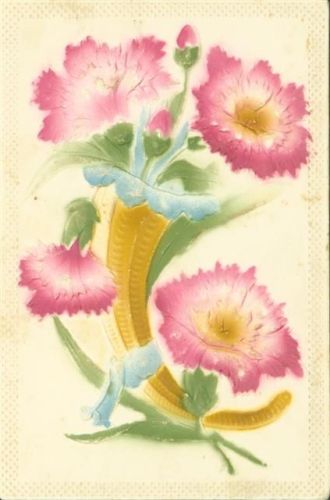 Rosa Blumen Vase Horn