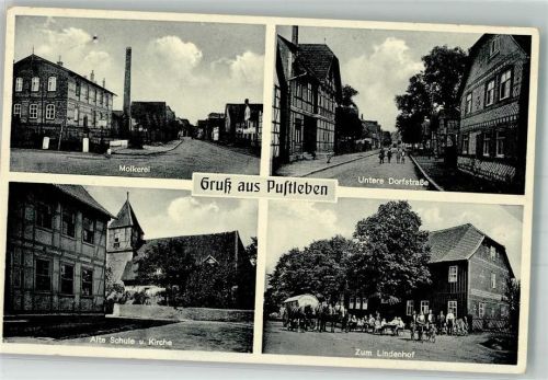 99752 O5502 Bleicherode - Pustleben Molkerei Alte Schule Untere Dorfstraße Gasthaus zum Lindenhof