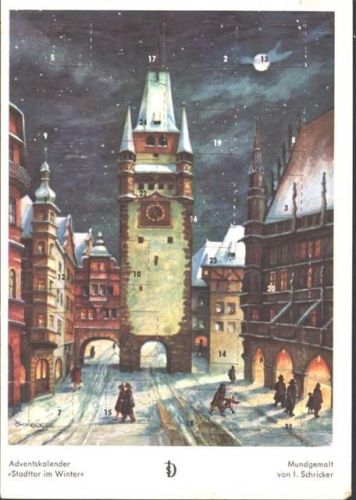 Adventskalender mundgemalt von Irene Schricker