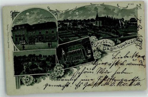 Dabringhausen 1901 Kaiserl. Post Gasthaus zur Post Garten Dom zu Altenberg