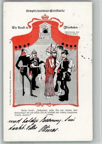 1899 Die Kunst in Wiesbaden Satire Magazin sign. Bruno Paul - Adelskorrespondenz