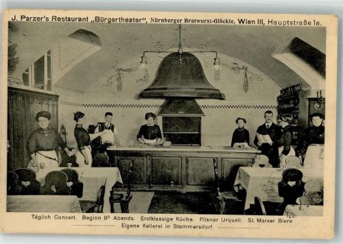 Wien Gasthaus Parzer Bürgertheater Nürnberger Bratwurst-Glöckle Hauptstrasse 1 a