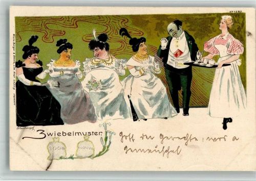 Verlag Bruno Bürger u. Ottillie Nr. 1293 Zwiebelmuster Jugendstil Lithographie sign. Kleinhampel
