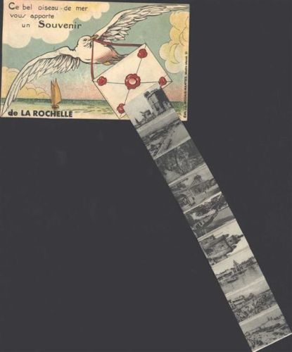 La Rochelle Möwe mit Briefleporello, 10 Ansichten