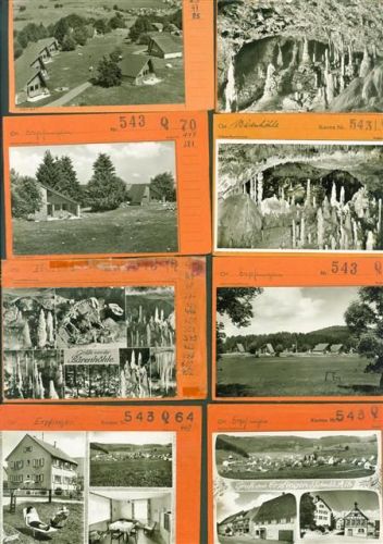 Erpfingen Lot mit 26 AK Mit Tropfsteinhöhlen Musterkarten Original aus Metzarchiv Bestellvorgänge und Auflagenzahlen