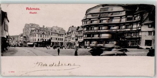 Adenau 1903 Markt Geschäfte Kinder Lorenz Schmitz Scan verzogen