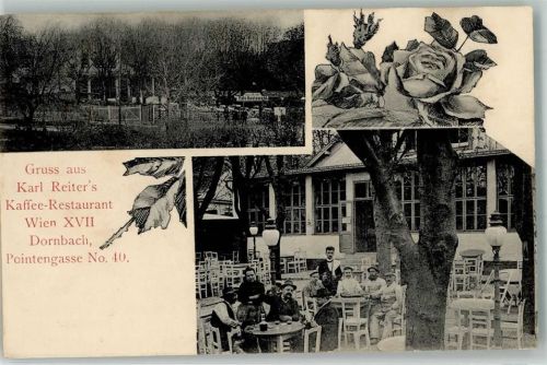 Wien 1909 Cafe Gasthaus Reiter Dornbach Pointengasse 40