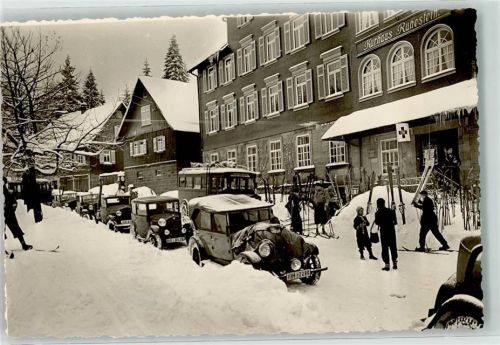 Ruhestein Kurhaus Ruhestein Auto Ski Sport Winter Schnee Foto AK