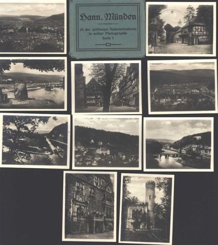Münden Serie mit 10 Kleinfotos im Originalumschlag, 9 cm x 7 cm