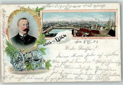 Essen 1901 Gruss aus Stahlfabrik