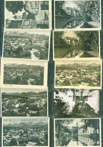 W8202 Bad Aibling Lot mit 21 AK Originale aus dem Archiv des Metzverlags Klebereste Rückseitig Mönch Posten 21 bis 100 AK