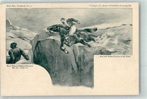 Reiseerzählungen Nr. 5 AK Karl May 1900 Künstlerkarte