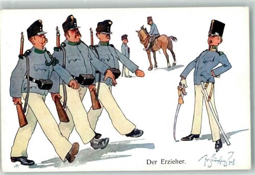 Der Erzieher Soldaten Marsch Uniform Gewehr BKW I Nr 441-12 Schönpflug, F.