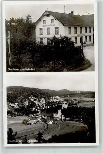 72488 W7480 Gutenstein , Baden Gebrauchsspuren Gasthaus zum Bahnhof Foto AK