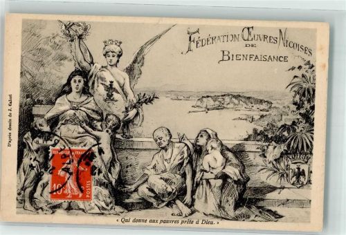 76390 Richemont Gebrauchsspuren Federation O'Eucres Nicoises de Bienfaisance Engel