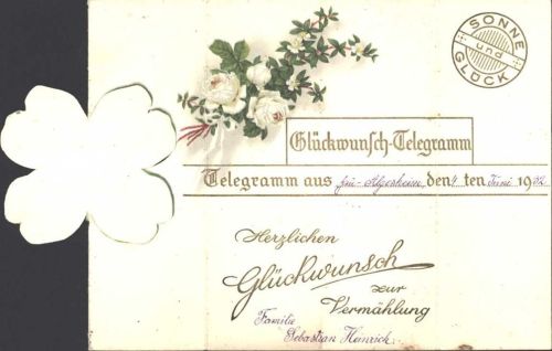 Glückwunschtelegramm von 1932