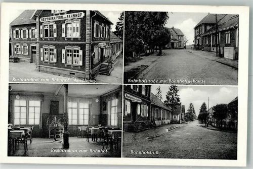 Altenheim Gasthaus zum Bahnhof Bahnhofstraße mit Bahnhofgebäude