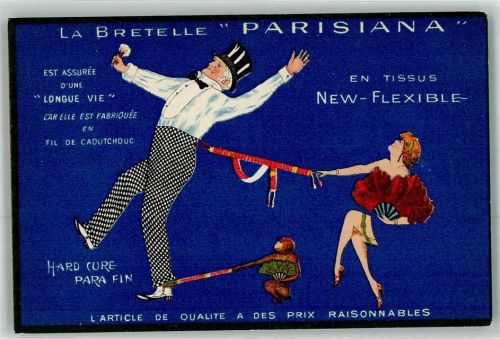 La Bretelle Parisiana Hosenträger - Affe Erotik Fächer Strumpfband