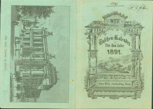 Zürich 1891 Taschenkalender Namenstage